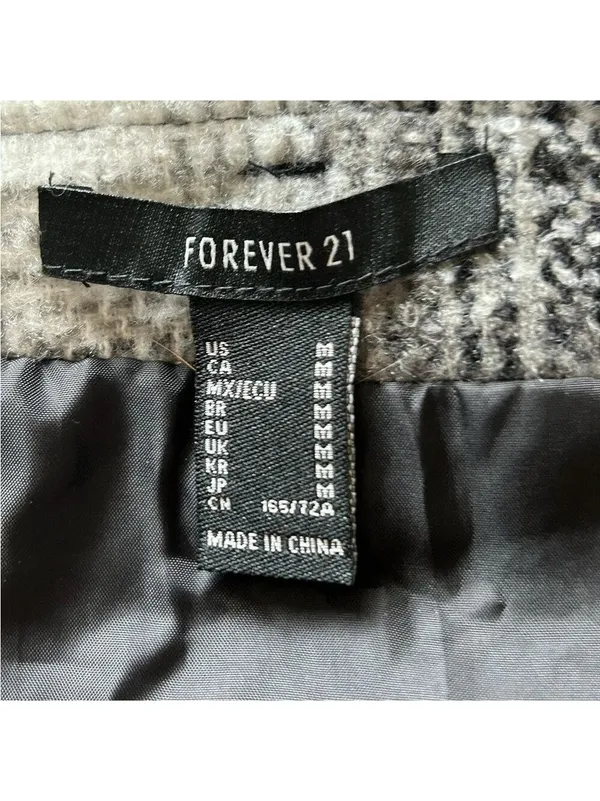 Forever 21 Black Gray White Belted Mini Skirt Medium - Image 3