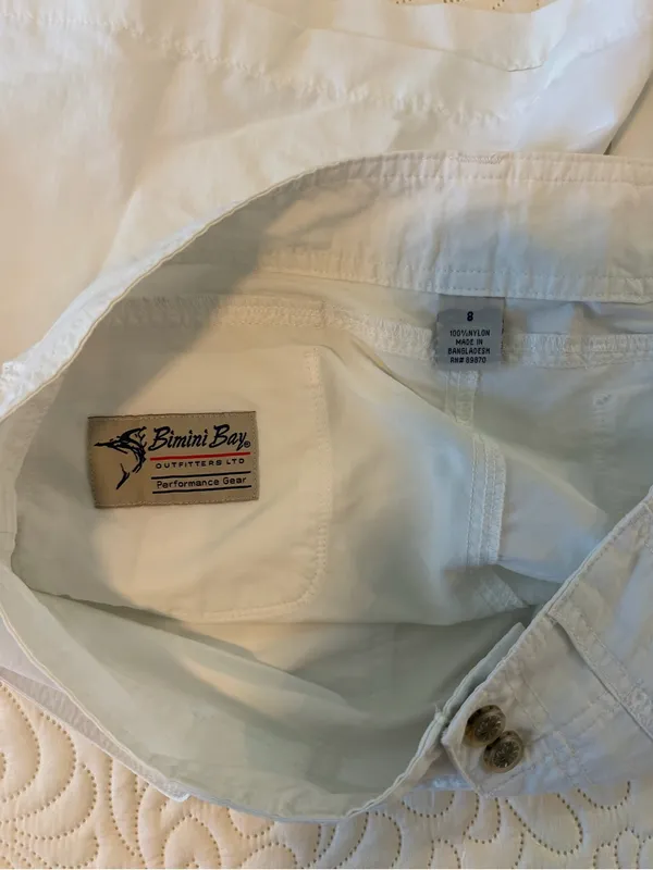 Bimini Bay Challenger Womens Fishing Shorts Size 8 White Nylon Outdoor - Image 3