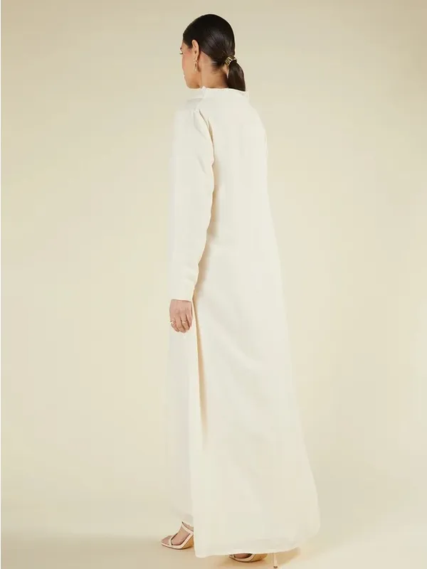 aab CREAMY COWL NECK ABAYA Size M - Image 3
