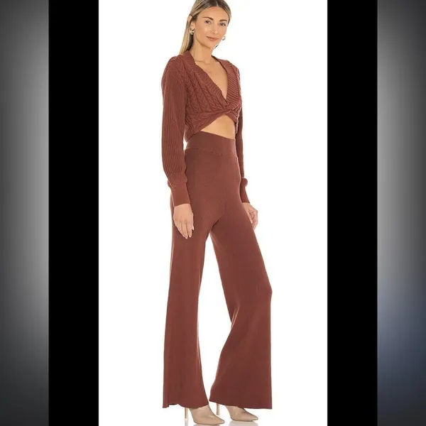 Free People Emilie Sweater Set in Cherry Cola NWT $168 casual revolve fall knit - Image 3
