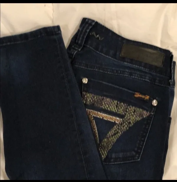 7 For All Mankind Dark Blue Skinny 28 - Image 3