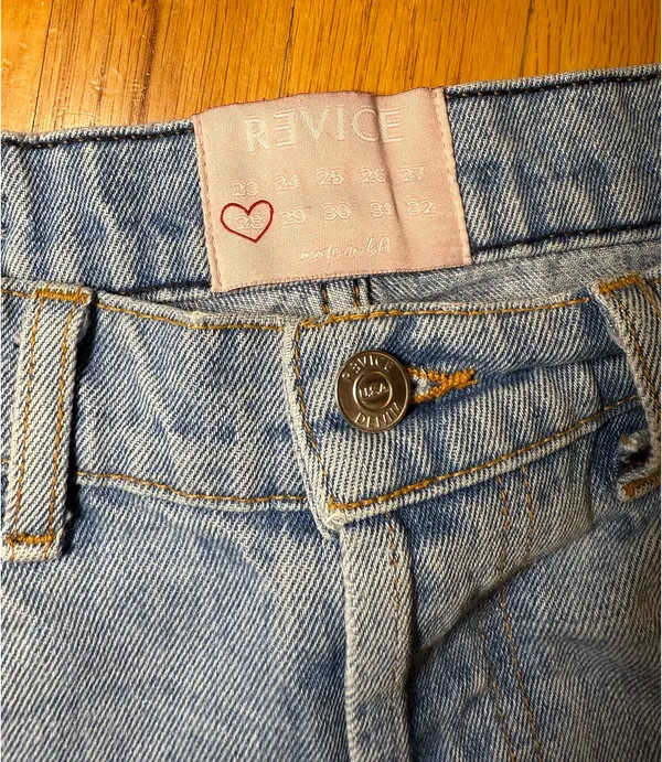 Revice Denim High-Waisted Light/Medium Wash Ripped Jeans - Image 2