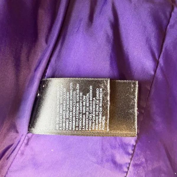 The North Face Womens 550 Down‎ Puffer Jacket Purple Diamond Quilted Small - Image 9