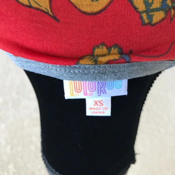 LuLaRoe Randy‎ Floral Raglan Baseball Tee Red Gold Gray 3/4 Sleeve XS NWT - Image 6
