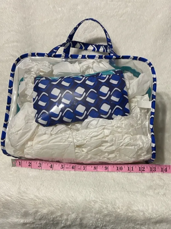 Blue Patterned Clear Travel Tote - Image 7
