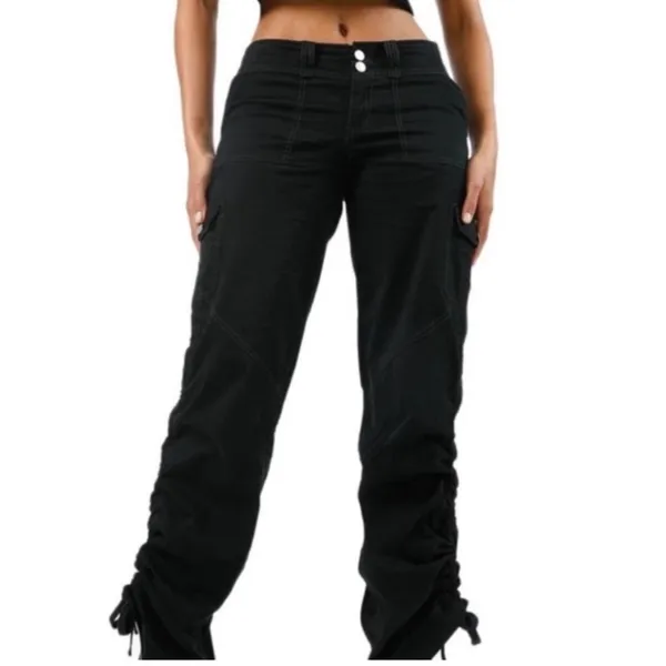 I.Am.Gia Ryder Cargo Pants Low Rise Y2K Goth Streetwear‎ Gorpcore Black XS - Image 2
