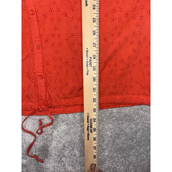 FREE PEOPLE Stars Align Cotton Eyelet Top in Orange Size M *‎ - Image 7