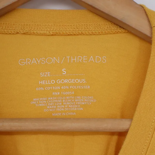 Grayson Threads Pacific Northwest Bear Graphic Cropped T-Shirt Yellow Small - Image 2