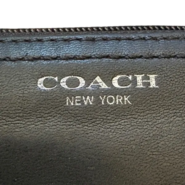 Vintage Coach Glove‎ Tanned Leather Wristlet Small Zip Top Black Silver Hardware - Image 5