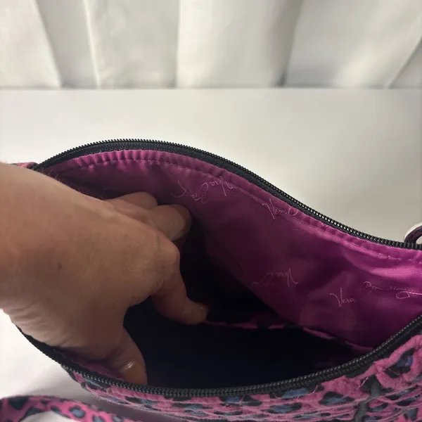 Vera Bradley Purple Cheetah Print Hipster Quilted‎ Shoulder Crossbody Bag - Image 11