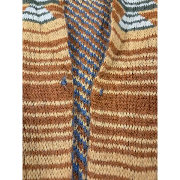 Cotton + Rye Southwestern Orange Blue Cardigan Sweater Large - Image 2