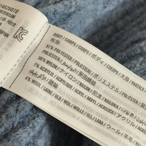 New Abercrombie & Fitch Chunky Knit Soft A&F Wool Blend Oversized Blue Size M - Image 9