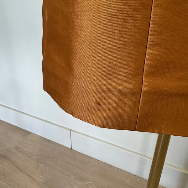 Romy Copper Halter Mini Cocktail Dress MEDIUM Satin Party Backless Designer $310 - Image 12