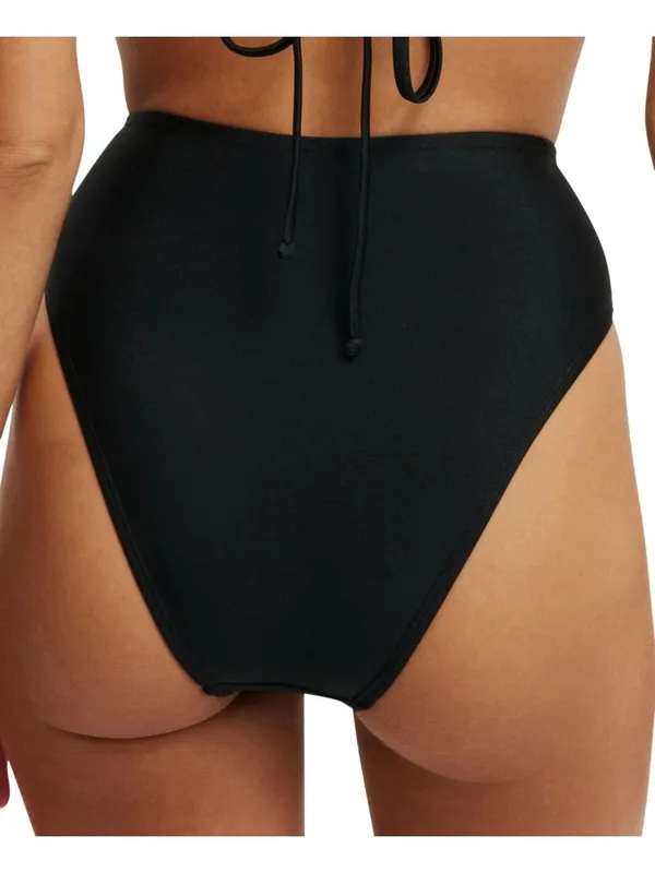 NWT Cotton On High-Waisted Cheeky Bikini Bottoms 6335721-46 Black Shimmer M - Image 2
