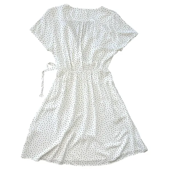 Bella Ella White Black Polka Dot Faux Wrap Dress Rayon S‎ Summer Wedding Guest - Image 3