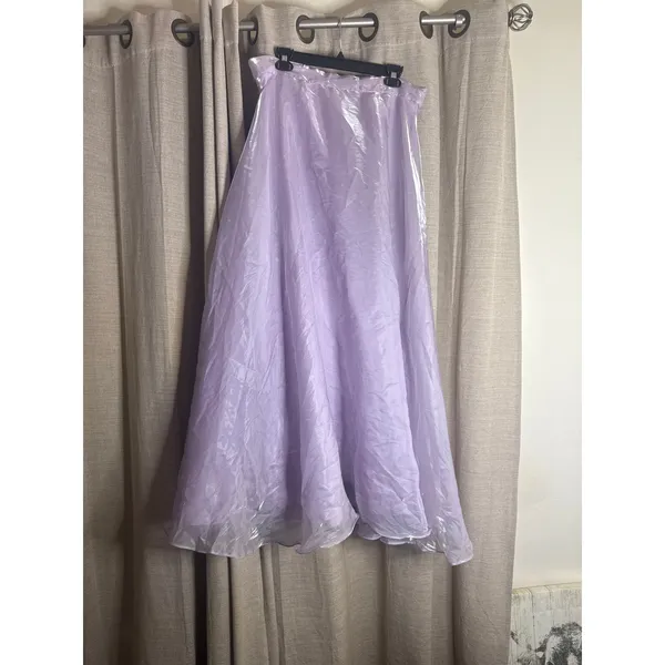 Vintage 90s Chelsea Nites Purple Sheer Overlay Maxi Skirt Formal Plus Size 18 - Image 3