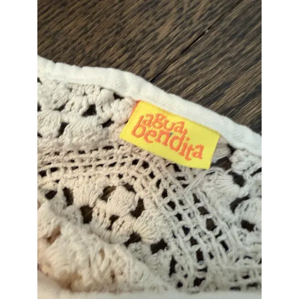Agua Bendita Crochet Cream Tove Midi Skirt Womens Sz S $240 Swim Cover Up - Image 10