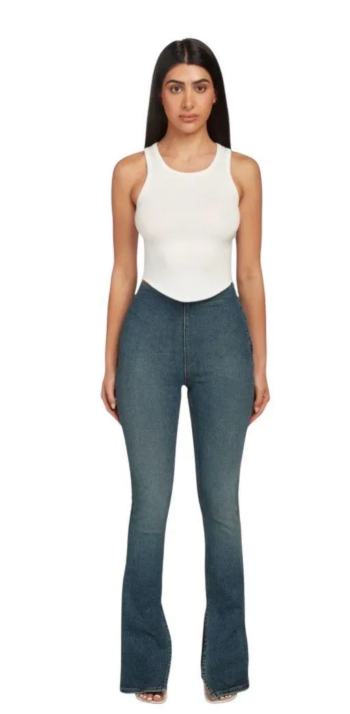 EB DEMIM Split Hem Jegging size Medium with side zipper slit hem NWT Tommy wash - Image 2