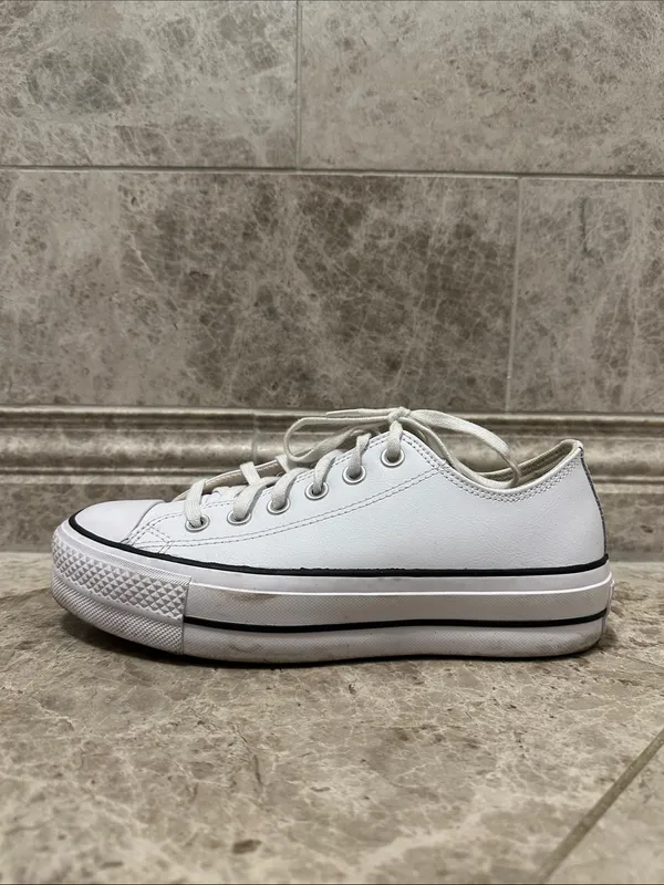 Converse Chuck Taylor All Star Leather Platform Sneaker White Size 7.5 - Image 6