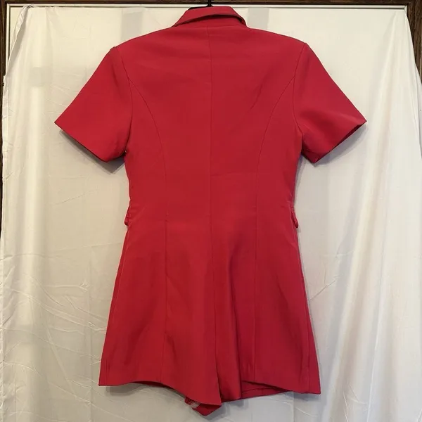 Endless Rose Short Sleeve‎ Blazer Romper Size Medium Fuchsia Pink JJ1673P NWT - Image 4