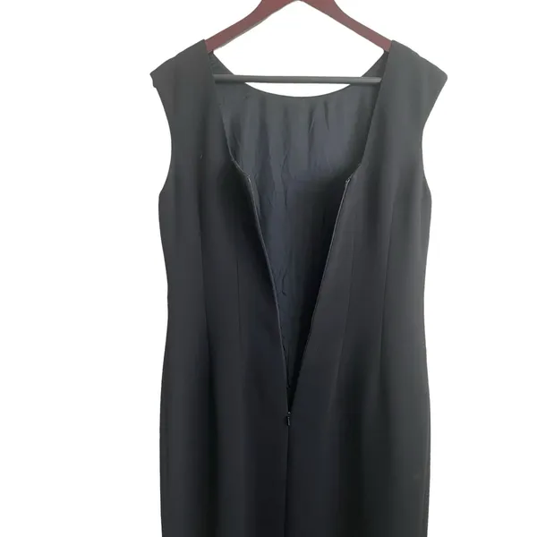 Maggie London Women Cottage Floral Maxi Dress 10 Black Embroidered Sheath‎ Boho - Image 6