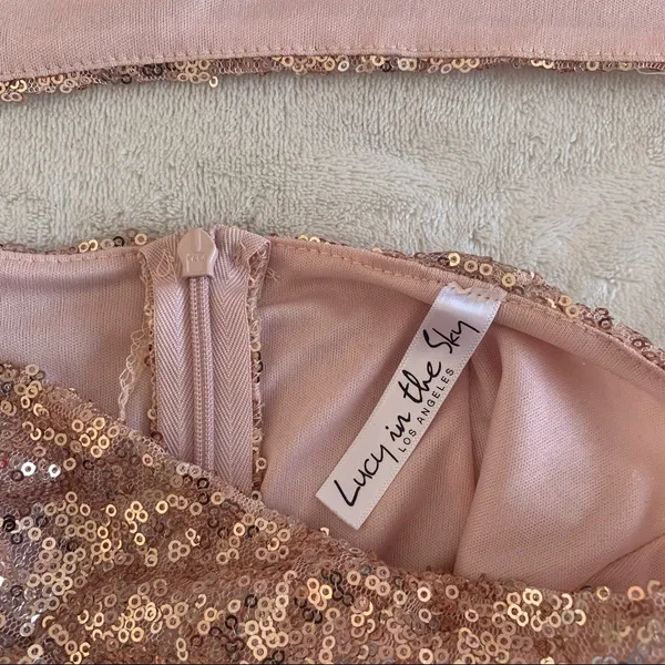 Lucy in the Sky Bel-Air Two Piece Set in Sequin Rose - Image 14