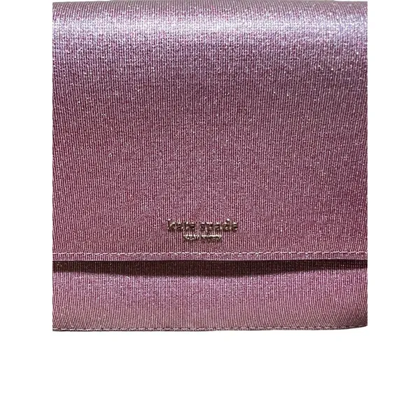 Kate‎ Spade Buddie Glitter Striped Leather Medium Pink Shoulder Bag - Image 3