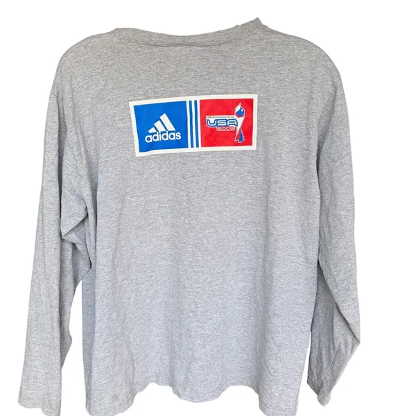 Vintage FIFA WORLD Cup Adidas XL USA Women's 2003 Long Sleeve T-Shirt Gray - Image 4