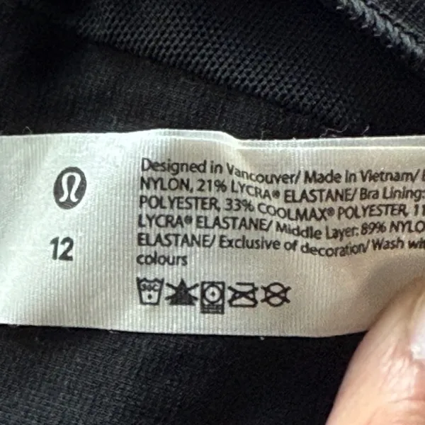 Lululemon Energy High-Neck Longline Bra in Lululemon Ombre Black Multi Sz 12 - Image 6