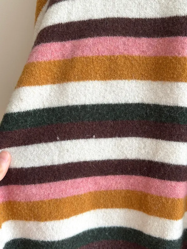 Madewell Women’s Payton Sweater Balloon Sleeve Stripe Cozy Wool Blend, Large - Image 12