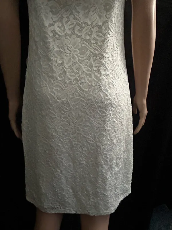 Pink Blush Women’s Lace Overlay Off-Shoulder Midi Dress in Ivory LG NWT - Image 10