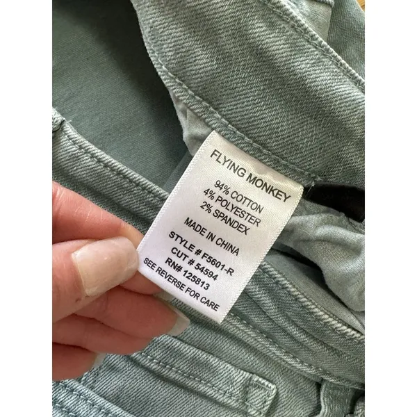 Flying‎ Money Jeans Sage Size 29 Straight Leg Hippie Boho Preppy Cotton Blend - Image 7