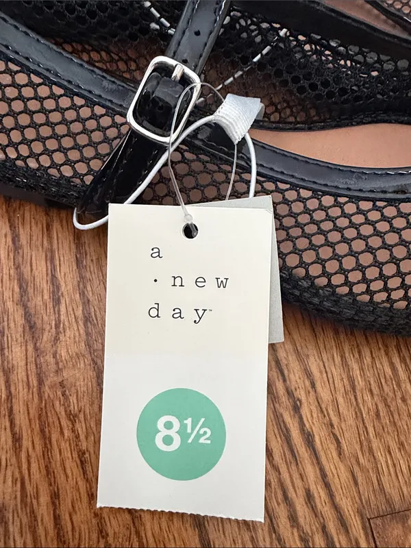 A New Day Black Issa Mesh Mary Jane Flats Size 8.5 New with Tags - Image 2