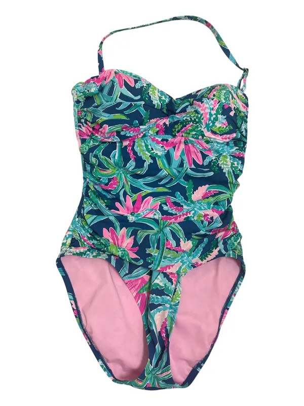 Lilly Pulitzer Flamenco Strapless One-Piece Swimsuit - Tropical Pattern Size 6 - Image 2
