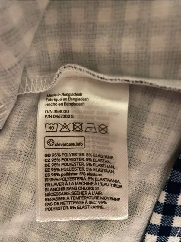 H&M Light Blue and White Gingham Sundress - Image 4
