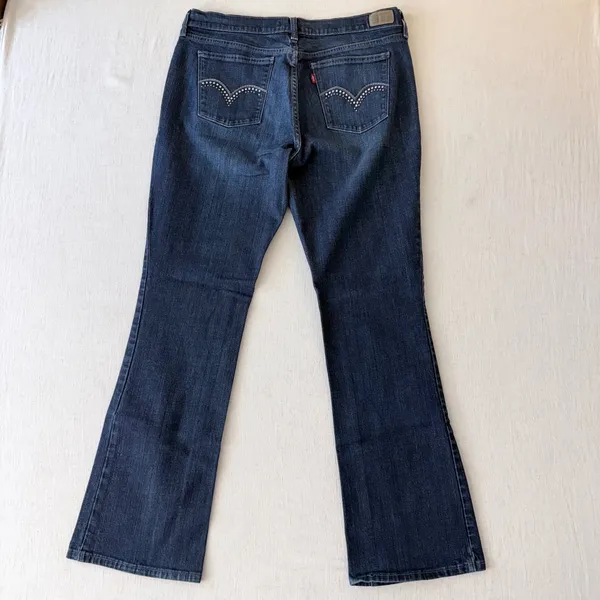 Levi's‎ 515 Boot Cut Jeans Women's 14 L/G 34x32 Studded Dark Wash Stretch - Image 2