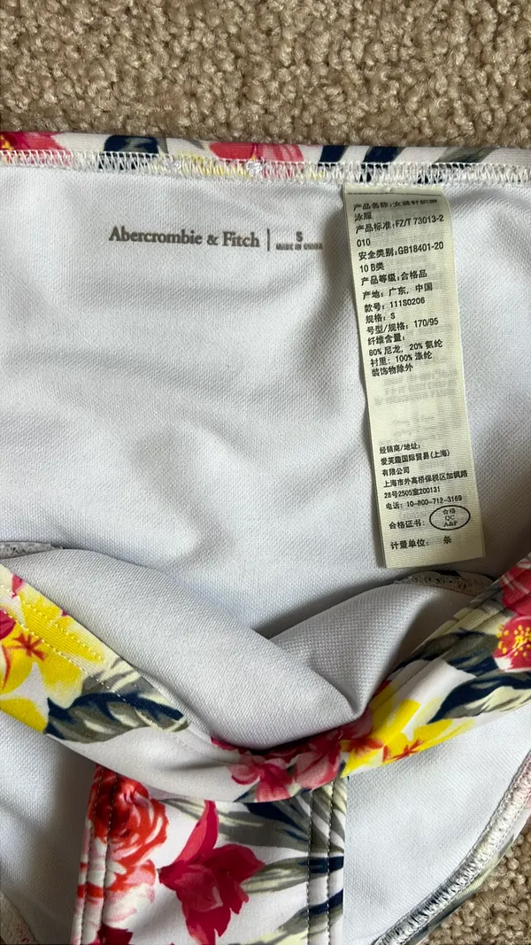 Abercrombie & Fitch Floral Side Tie Bikini Bottom. Size Small - Image 2