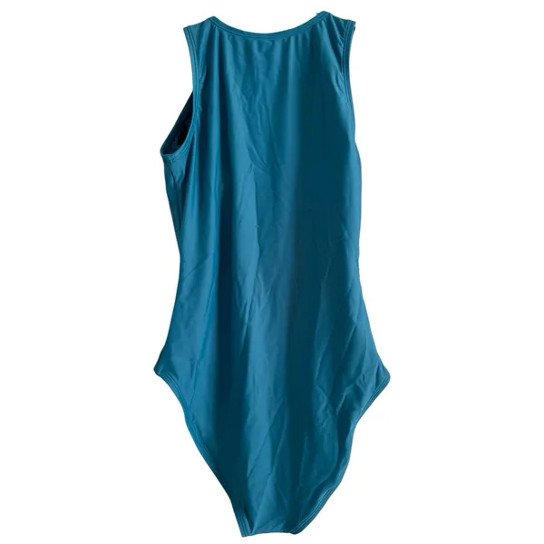 NWT Quince Italian Zip Front One Piece Swimsuit Lagoon Teal Blue Size XS - Image 5