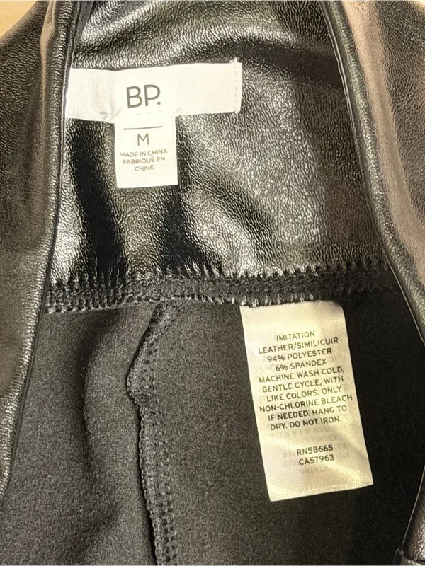 bp Black Faux Leather-Look Leggings - Image 5