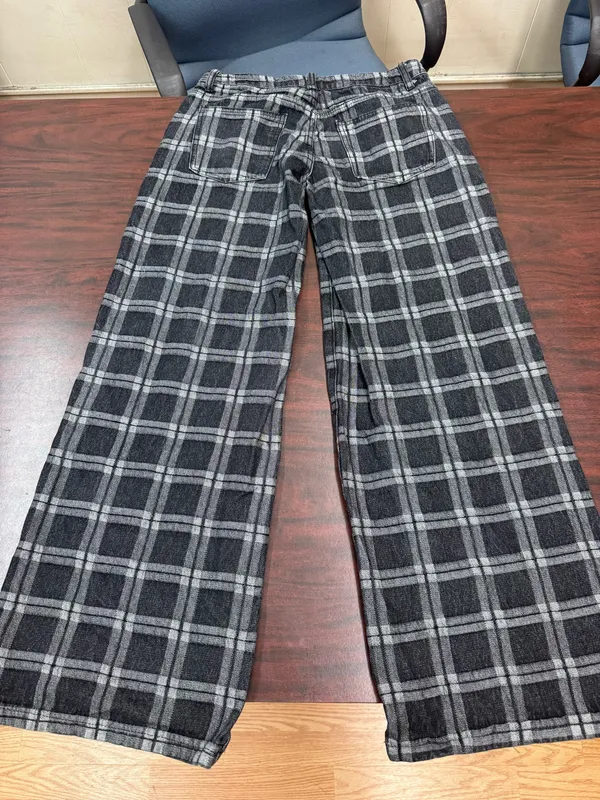 Edikted Plaid Low Rise Baggy Leg Pants Size Small - Image 2