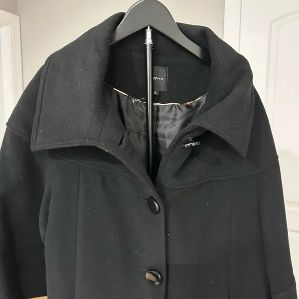 Express Black Mid-Length Trench Coat - Image 2