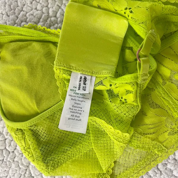 Aerie Hibiscus Lace Padded Longline Bralette Lime green - Image 5