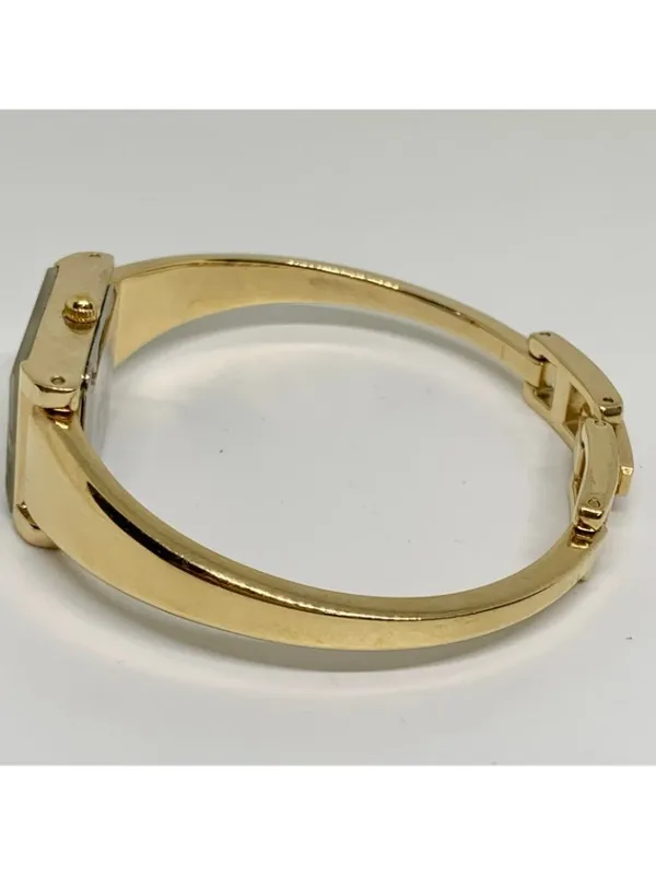 Anne Klein Diamond gold tone women watch 16mm rectangular quartz 6.5” running - Image 3