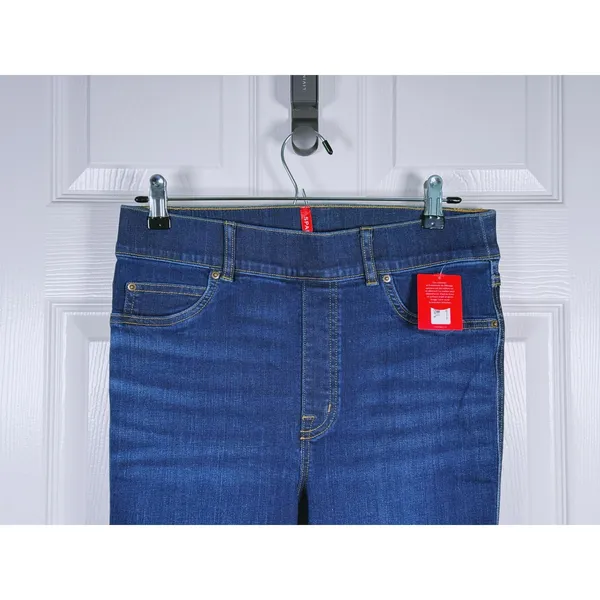 NWT Spanx Pull-On Flare Jeans Stretch Medium Tall Midnight Blue Dark Wash Retro - Image 5