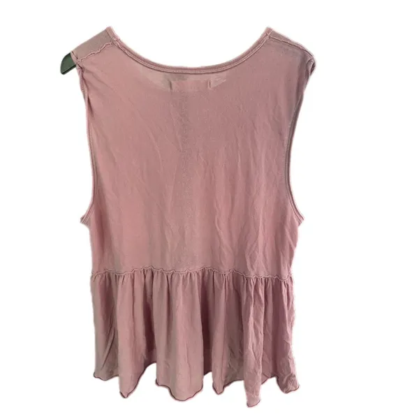 Free People We The Free‎ Peplum Tank Top Pink Sleeveless Ruffle Hem Medium - Image 3