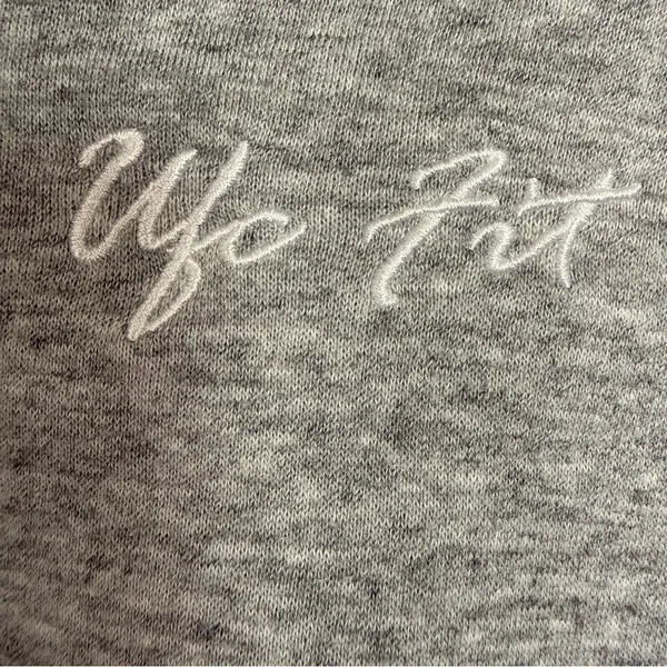 UFC Fit Women's Cropped Gray Zip-Up Hoodie with Drawstring Medium - Image 4
