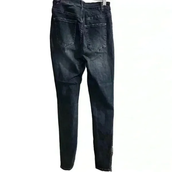 Akira Women's High Rise‎ Skinny Jeans Sparkle Rhinestone Blue Size 9 - Image 8