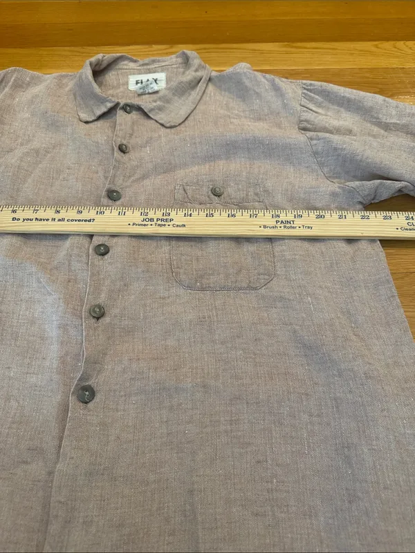 Flax by Angelheart long sleeve 100% linen button down shirt size small . - Image 6