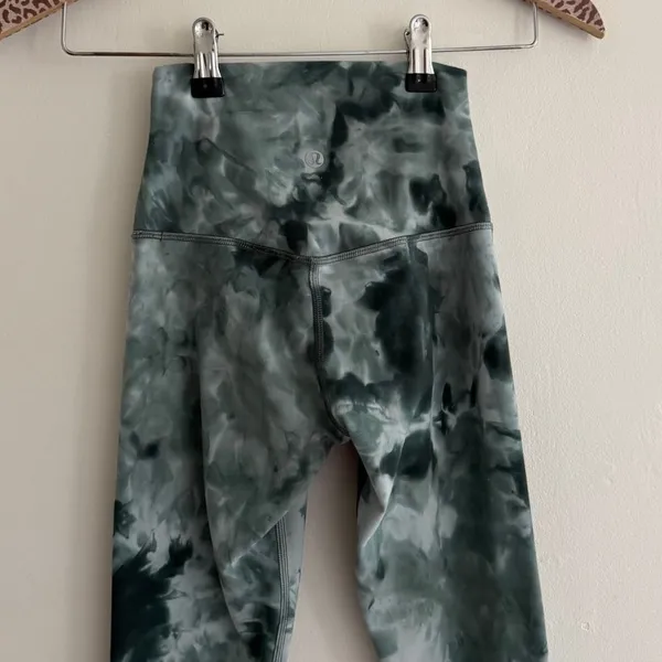 LULULEMON Align High Rise Diamond Dye Green Leggings 28" Size 0 - Image 5
