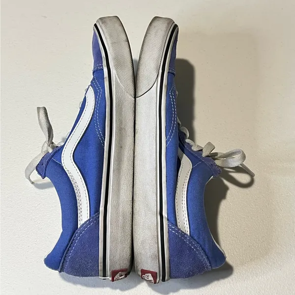 Vans Old Skool Low-Top Skate Shoes Blue Suede Size 8 - Image 6